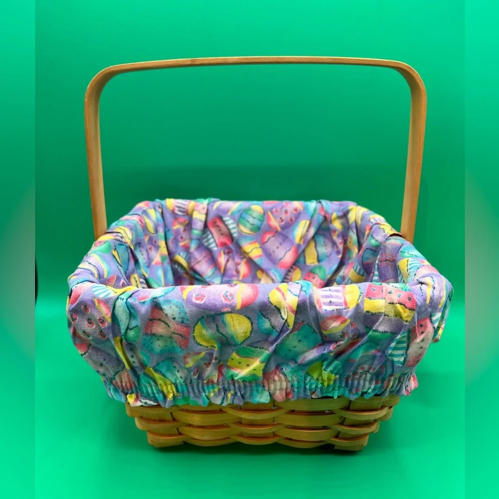 Fabric Lined Wicker Rattan Easter Basket
